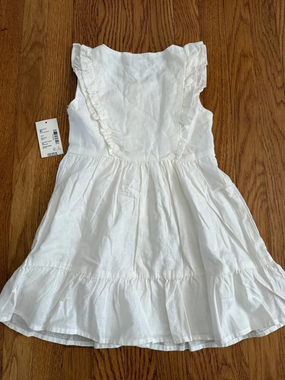 Gymboree white ruffle girls dress New 4T